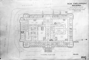Principal floor plan for Parliament Buildings