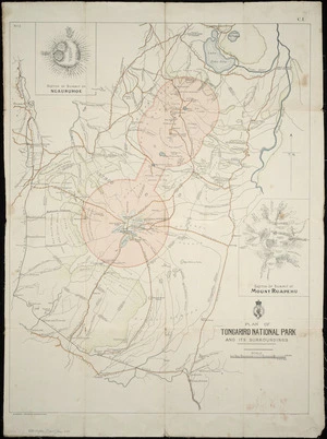 Plan of Tongariro National Park and its surroundings