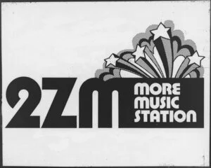 '2ZM more music station' sign