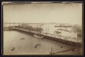 Valentine, George Dobson, 1852-1890 :Queens Wharf, Auckland Harbour