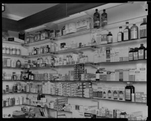 Chemist shop shelves