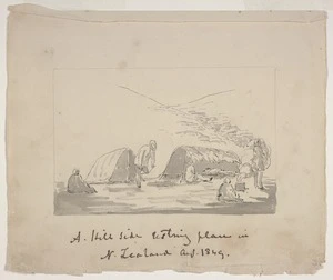 Wynyard, Robert Henry (Sir), 1802-1864: A hill side resting place in N. Zealand Aug. 1849