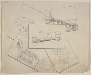Wynyard, Robert Henry (Sir), 1802-1864: [Five vignettes of Auckland scenes]