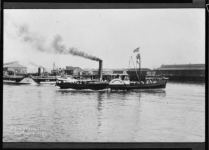 The paddle steamer Lyttelton, in Auckland Harbour - Photographer unidentified