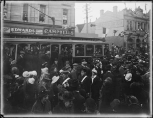 Crowd scene, during an event on Cuba Street, Wellington