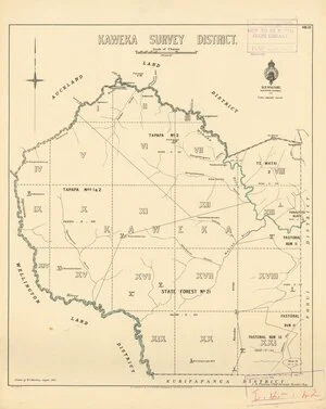 Kaweka Survey District [electronic resource] / drawn by W.J. Harding, August 1929.