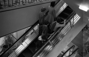 Escalator, shoppers