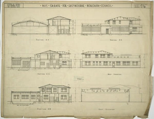 Mitchell & Mitchell :Bus garage for Eastbourne Borough Council. Drawing no. 2. Feb[ruary] 1938.