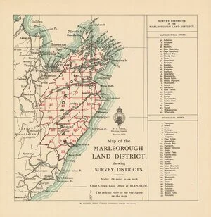 Map of the Marlborough Land District showing survey districts [electronic resource].