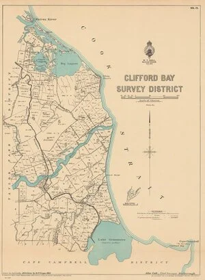 Clifford Bay Survey District [electronic resource] / drawn by Jas. E. Leahy ; additions by R.W. Grigor, 1922.