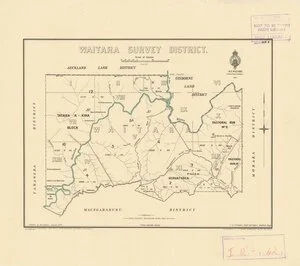 Waitara Survey District [electronic resource] / drawn by W.J. Burton, August 1929.
