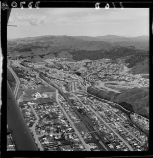 Aerial view of the Wellington suburbs Linden and Tawa