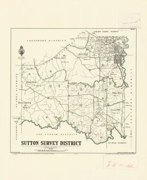 Sutton Survey District, Taieri County [electronic resource] / S.A. Park, Oct. 1923.