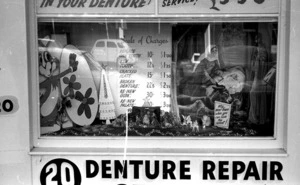 Shop windows denture man etc