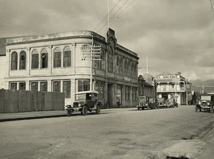 Bath Street, Levin, Horowhenua district, with Council Chambers