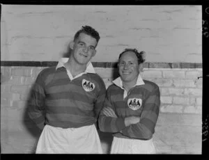 Onslow rugby football players J G Dougan and R P Foster (Captain)