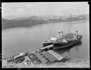 Ships Wahine and Waipiata at Patent Slip Wharf, Greta Point, Wellington