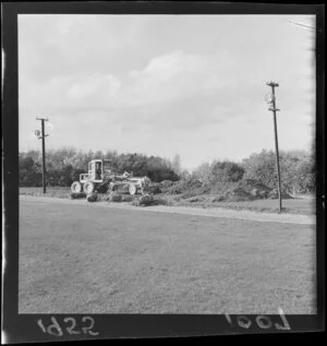 Bulldozer at work on Kelburn Centennial Fountain site, Wellington