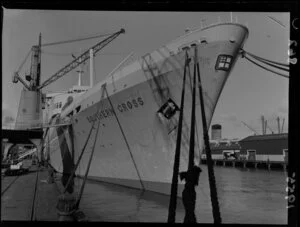 Ocean liner SS Southern Cross, docked at King's Wharf, Wellington