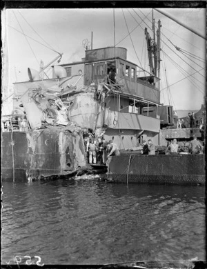 The damaged ship Waipiata