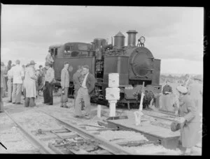 Fell engine H.199 at Masterton for opening of the Rimutaka Railway Tunnel