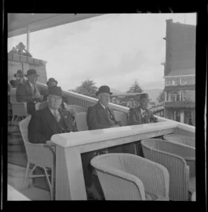 Wellington Racing Club judicial committee, Mr J J Maher MP, Percy Coyle and Mr A Hamilton