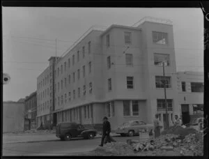 Exterior of Harry Squires Memorial Hostel for the elderly, Taranaki Street, Wellington