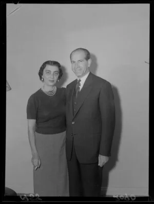 Greek minister Mr Lambros with his wife