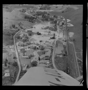 Aerial view of flooding at Hunterville