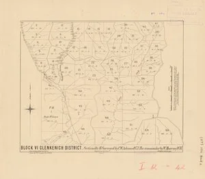 Block VI Glenkenich District [electronic resource] / sections 1 to 41 surveyed by C.W. Adams, 1873, the remainder by W. Murray, 1876.