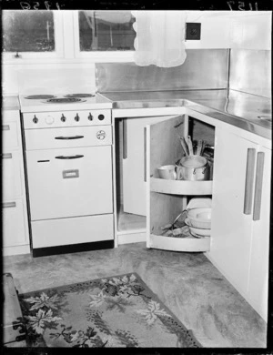 Kitchen cupboards and range