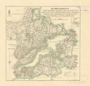 The survey districts of North Harbour & Blueskin, Lower Harbour West, North East Valley, Upper Harbour West, Tomahawk, Sawyers Bay, Andersons Bay, Portobello Bay, Otago Peninsula and Upper Harbour East [electronic resource] / drawn by G.P. Wilson, April 1896.