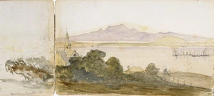 Williams, Edward Arthur 1824-1898 :Auckland Harbour from near Freeman's Bay, July 3 1866.