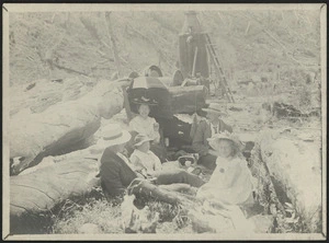 Picnicking at Seed Brothers sawmill, Otaki Forks, Tararua Range, Wellington