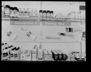 Products on display inside service station