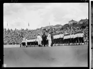 Members of the navy, 1950 British Empire Games opening, Auckland