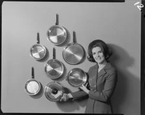 Judy with kitchenware
