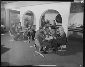 People drinking in lounge