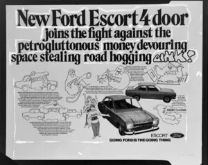 Promotional material for Ford Escort car