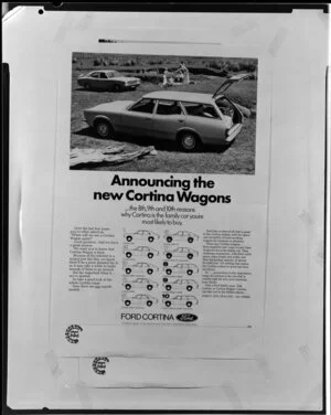 Advertisement for Ford Cortina stationwagon