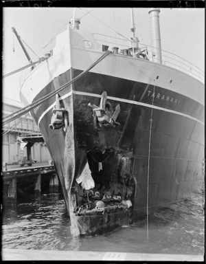 Taranaki with damaged hull