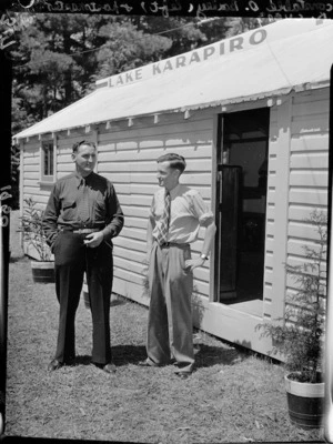 Constable D Bailey (left) and Lake Karapiro postmaster K Cubis, Karapiro