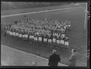 Boys participating in schoolboy rugby league at Wakefield Park, Wellington