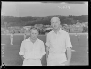 Barry Sinclair and Mr L Miller, members of Wellington Plunket cricket eleven