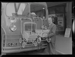 Prams on the front of a bus, Wanganui