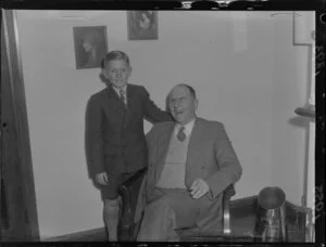Mr D Farquhar, who is blind, with his 9 year old son Alan