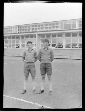 Two boys of Onslow College, in uniform