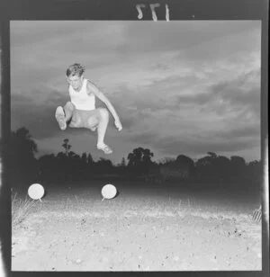 Long jump athletics, at Hutt Park, Lower Hutt, Wellington