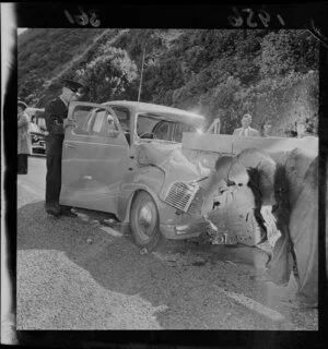 Accident on the Hutt Road where a car ran into the back of a truck