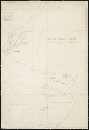 [Creator unknown] :New Zealand, Island T'Avai Poenammoo, or Island of Greenstone. Copied in the Surveyor General's Office, 25 May, 1832. [ms map]